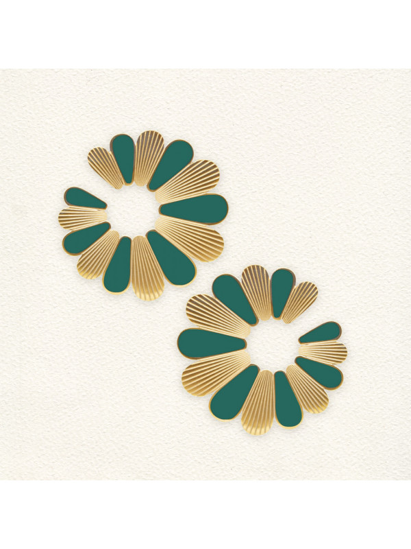Boucle d'oreilles Vert clair Flower 1