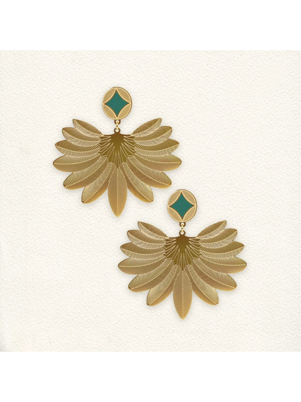 Boucles d'oreilles Pamela Vert Tropical