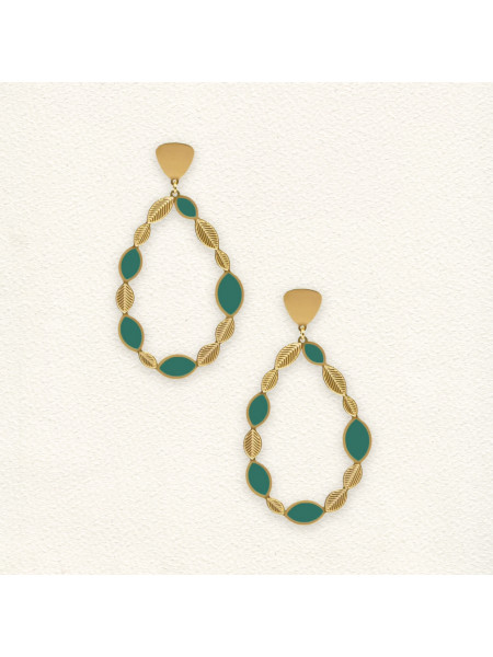 Boucles d'oreilles Ella Vert Tropical
