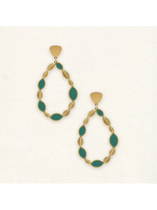 Boucles d'oreilles Ella Vert Tropical