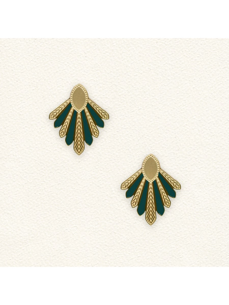 Boucles d'oreilles Nayati Vert Sapin
