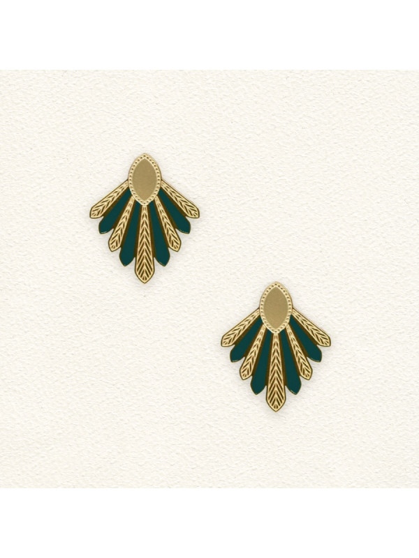 Boucles d'oreilles Nayati Vert Sapin