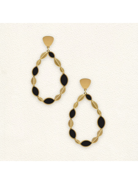Boucles d'oreilles Ella Noir