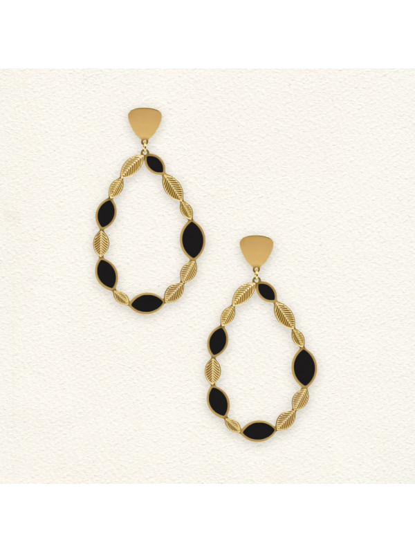 Boucles d'oreilles Ella Noir