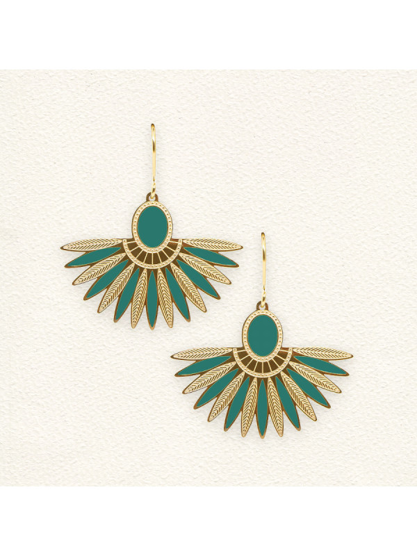 Boucles d'oreilles Ming Vert Tropical