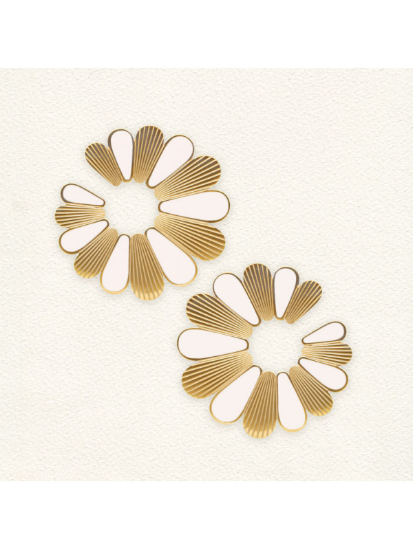Boucles d'oreilles Blanc Flower 1