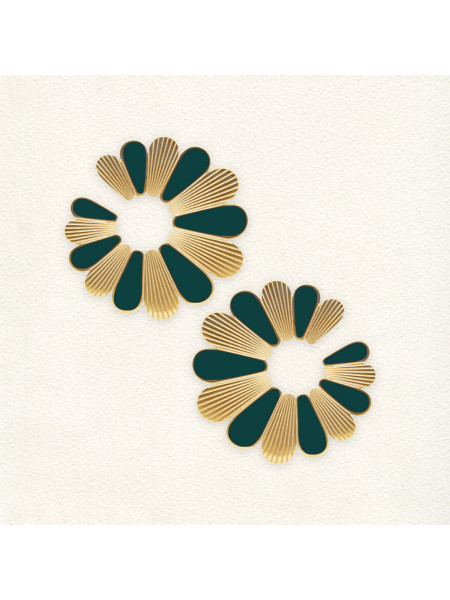 Boucle d'oreilles Vert clair Flower 1