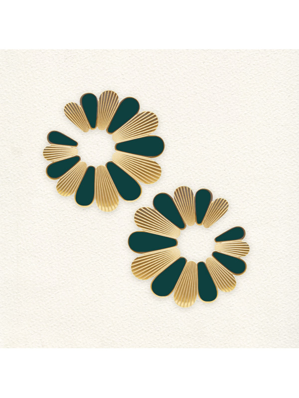 Boucle d'oreilles Vert clair Flower 1